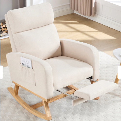 HOMYKA Rocking Chair for Nursery with Footrest