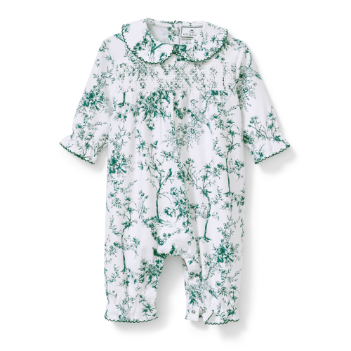 Baby's Twill Sabine Romper in Evergreen Timeless Toile