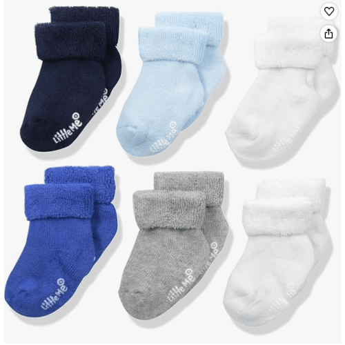 Little Me Baby Boys' Think Cotton Turn Cuff Socks