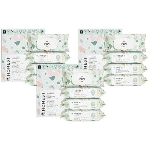 The Honest Company Hypoallergenic Multi-Use Baby Wipes for Sensitive Skin, Geo Mood 72 Count (Pack of 12)