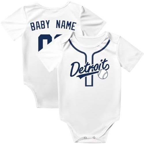 KREDE Baby Clothes Unisex Bodysuit Personalized Custom Baby Name Number for Boy Girl