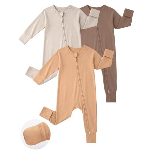 Yoofoss Viscose From Bamboo Baby Pajamas Footless & Footed baby Sleepers, 2-Way Zipper Soft Toddler Romper for Boys Girl
