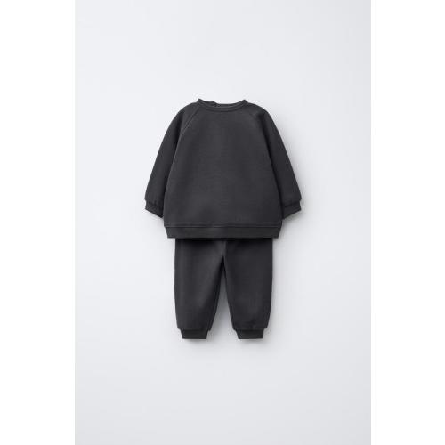 BASIC SWEATSHIRT AND JOGGER SET - Dark charcoal gray | ZARA United States