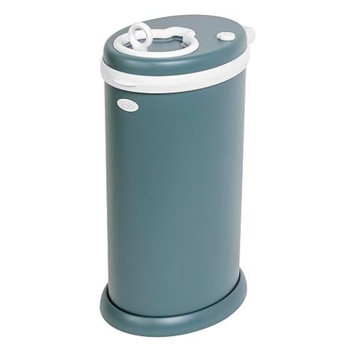 Ubbi Stainless Steel Diaper Pail, No Special Bags, Odor-Locking, Open Water