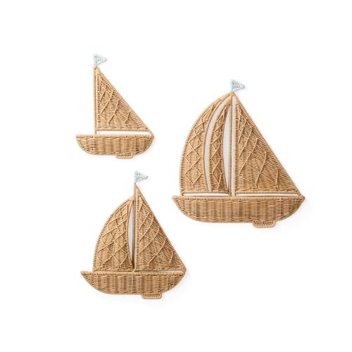 Wicker Sailboats (Set of 3) | Serena & Lily