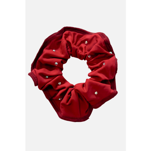 Dark Red Scrunchie with Stones