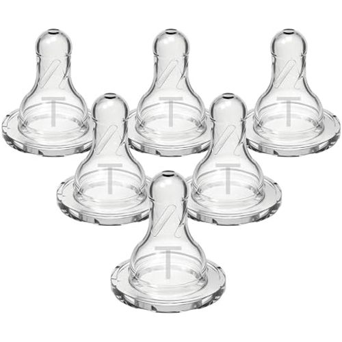 Dr. Brown's Narrow Anti-Colic Level T Baby Bottle Nipple, 0m+, 6-Pack