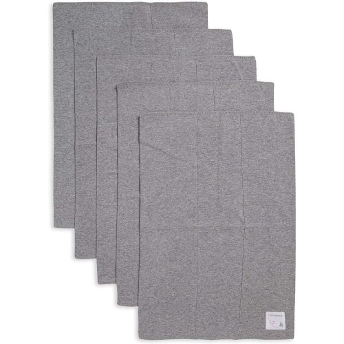 Burt's Bees Baby - Burp Cloths, 100% Organic Cotton Absorbent 5-Pack Drool Cloths (Heather Grey, Solid) - Heather Grey Solid