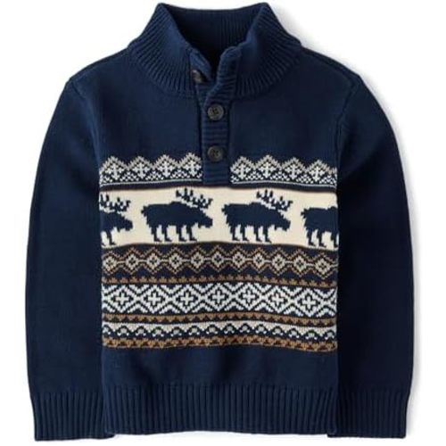 The Children's Place Baby-Boys and Toddler Long Sleeve Mock Neck Pullover Sweater