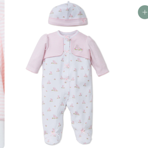 Baby Bunnies Footed One-Piece And Hat