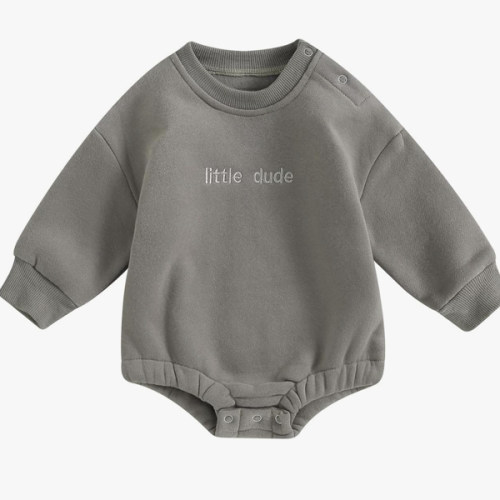 VISGOGO Newborn Infant Baby Boy Girls Oversized Romper Little Dude Sweater Onesie Coming Home Outfit Neutral Clothes