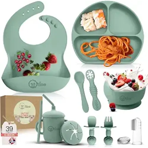 O'doe™ Silicone Baby Feeding Set, 11-Piece Baby Weaning Set BPA-Free