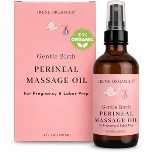 Organic Perineal Massage Oil Spray by Irene Organics for Pregnancy and Postpartum - Prevention for Perineum Tearing, All Natural, Pregnancy Third Trimester Must Haves for Childbirth