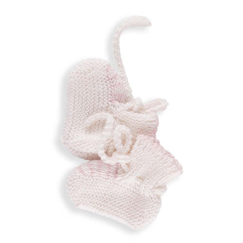 Pink Stripe Cotton Knit Booties