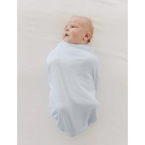COCOON SWADDLE in Silky Modal/Gingham Blue Small