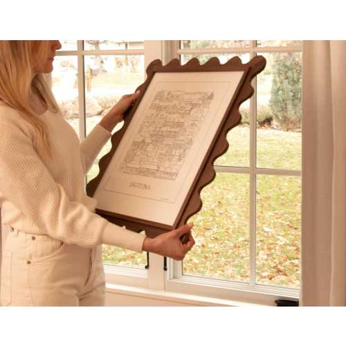 Handcrafted Scalloped Walnut Frame - 16" x 20"