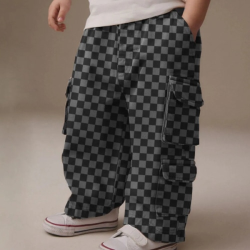 Baby & Kids Checkerboard Multiple Pockets Pants