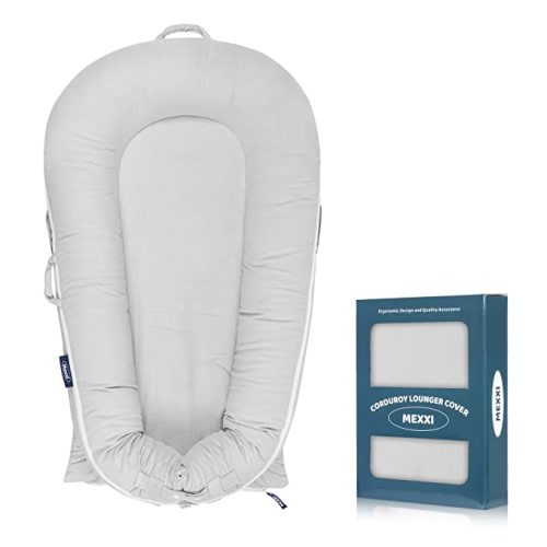 Corduroy Baby Nest Cover for Dockatot Deluxe+ Docks | MEXXI Hypoallergenic Cotton Newbon Lounger Cover (Cover Only) (Grey)