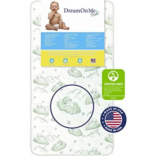 Dream On Me, Nirvana 6” 96 Coil Inner Spring Crib And Toddler Mattress I Waterproof I Green Guard Gold Certified I 10 Years Manufacture Warranty I Vinyl Cover I Made In The U.S.A