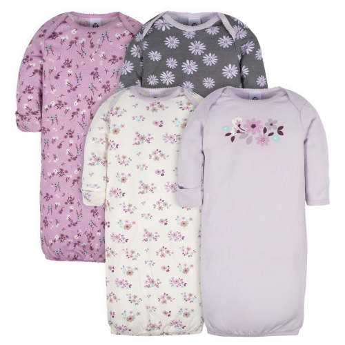 4-Pack Baby Girls Lavender Garden Gowns – Gerber Childrenswear