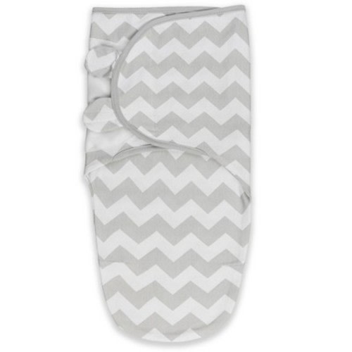 Comfy Cubs Swaddle Blankets Sleep Sack Velcro for Baby Girl & Boy 1 Pack, Small 0-3 Months, Gray Chevron Pattern