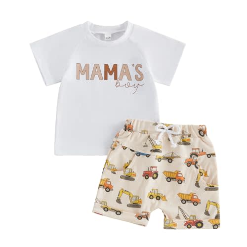 CIYCUIT Baby Boy Summer Outfits Infant Toddler Letter Print Short Sleeve T-Shirt Tops and Shorts 2Pcs Clothes