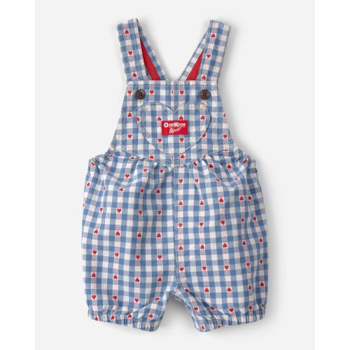 Baby Girl Heart Print Denim Shortall - OshKosh B'gosh | Carter's