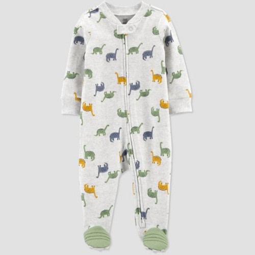Baby Boys' Dino Interlock Footed Pajama - Just One You® made by carter's Olive 9M