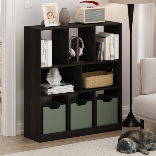 Ebern Designs Natisha 8-Cube Horizontal 3 Tier Bookcase, Bookshelf, Storage Organizer | Wayfair