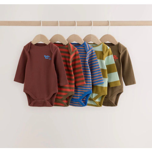 Buy Multi Stripe Long Sleeve Bodysuits 5 Pack from Next USA