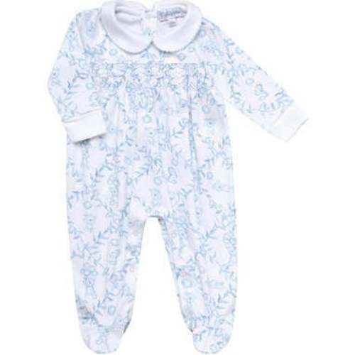 Blue Bears Trellace Smocked Footie,Blue - Nellapima | Maisonette