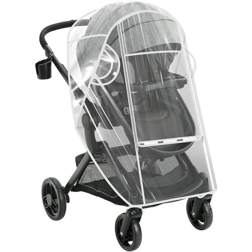 Universal Stroller Rain Cover Compatible with Graco, Waterproof Stroller Cover - Clear Weather Shield, Breathable Windproof Protection for Travel Strollers