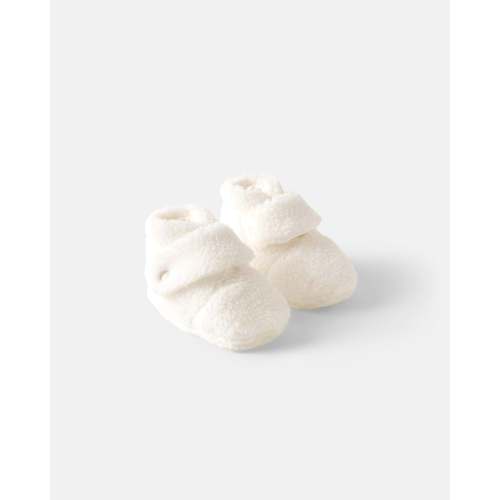 Soft White Sherpa Crossover Booties | Little Sleepies, 6-9M