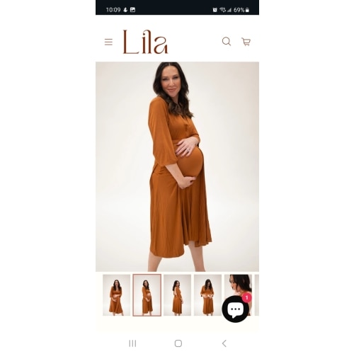 Lila Labor & Postpartum Gown in Burnt Orange