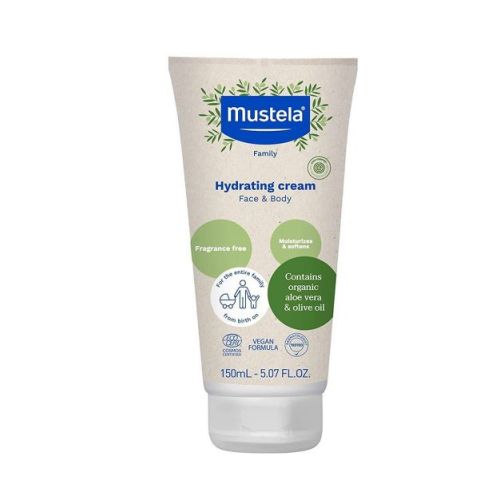 Mustela Certified Organic Hydrating Cream with Olive Oil and Aloe - Fragrance Free - 5.07 fl oz: Hypoallergenic, Paraben-Free, Sulfate-Free, Vegan