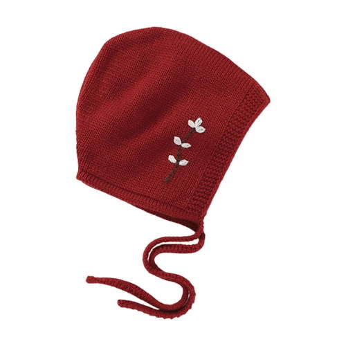 Tao Tao Newborn Baby Bonnet: Infant Ear Protection Hat Pilot Cap, Organic Merino Wool Fleece Red 1 Years