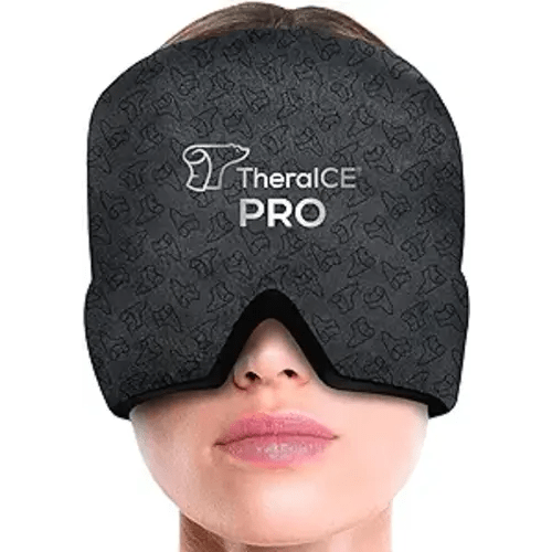 TheraICE Migraine Relief Cap PRO, Headache Ice Pack Mask Products, Soothing Gel Hat, Face Cold Compress Head Wrap for Tension, Stress & Hangover, FocusZone Technology Provides Extra Cooling & Pressure - HRC PRO - Shadow - 1.0