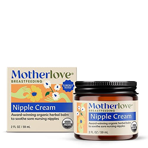 Motherlove Nipple Cream (2 oz) Organic Lanolin-Free Nipple Balm for Breastfeeding—Benefits Nursing & Pumping Moms