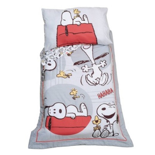 Lambs & Ivy 4pc Snoopy Love Toddler Bedding Set - Gray/Red/White