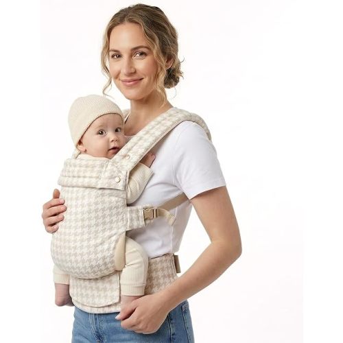 Baby Carrier Newborn to Toddler- Ergonomic,Cozy and Lightweight Infant Carrier for 7-40lbs,3 Carry Positions Newborn Carrier,White Houndstooth