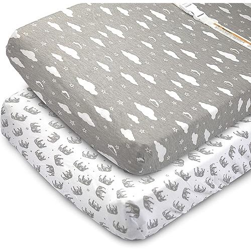 Bublo Baby Changing Pad Cover - Jersey Cotton Sheets for 32' x 16' Pads, 2 Pack