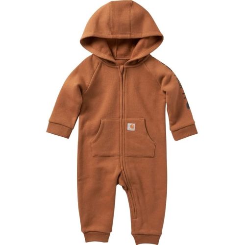 Carhartt baby-boys Long-sleeve Hooded Zip-up Footless Jumpsuit One-piece Hoodie