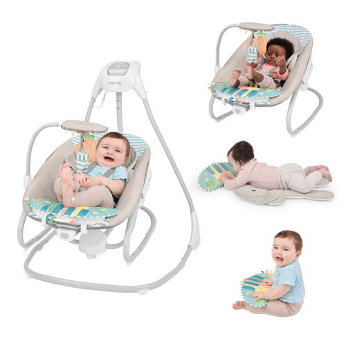 Ingenuity Simple Comfort Piano Playtime 4-in-1 Baby Swing & Rocker, Infants Ages 0-24 Months