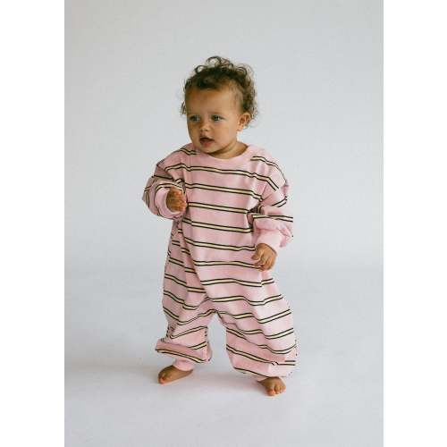 Lightweight Striped Jumpsuit - Pink | Baby Jumpsuit | Fostered Collection