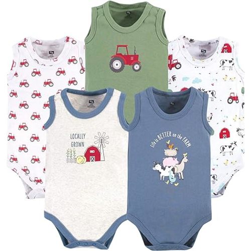 Hudson Baby Unisex Baby Cotton Sleeveless Bodysuits
