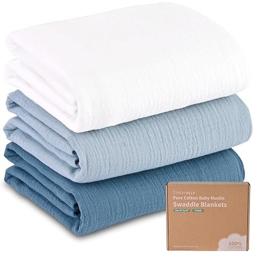 Muslin Swaddle Blankets 3 Pack
