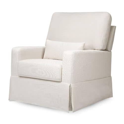 Namesake Crawford Pillowback Comfort Swivel Glider in Performance Cream Eco-Weave, Water Repellent & Stain Resistant, Greenguard Gold & CertiPUR-US Certified