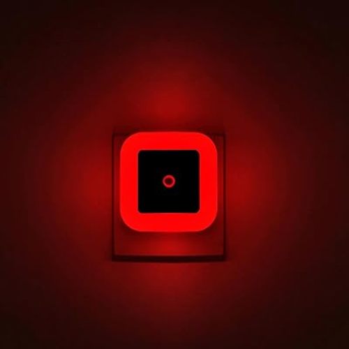[ Pack of 4 ] Red LED Night Lights for Sleeping, Plug into Wall Lights with Light Sensor (Unique Pink Cover Design)
