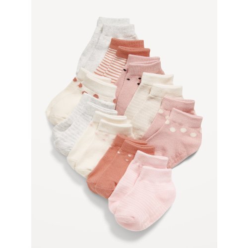 0-6mo Unisex 10-Pack Ankle Socks for Toddler & Baby