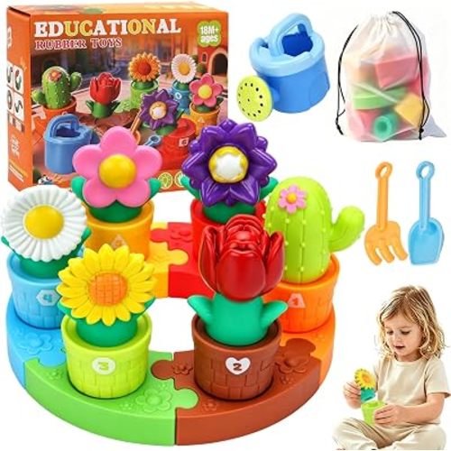 Montessori Flower Garden Soft Sorting Toys for Toddlers 1-3